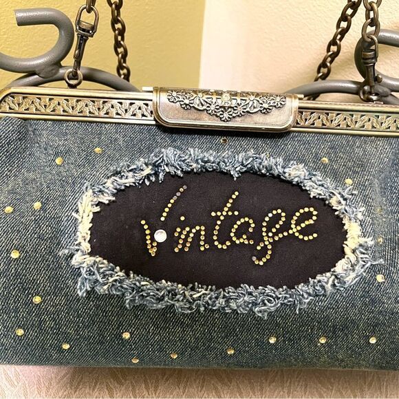 Denim Embellished Purse - Picture 3 of 7